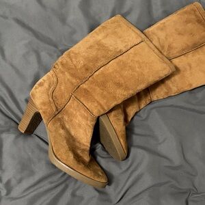 Call It Spring Tan Suede Heeled Boots